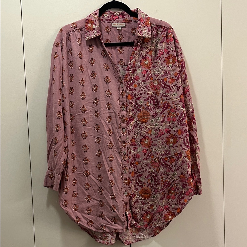Knox Rose Pink Floral Button Down Shirt